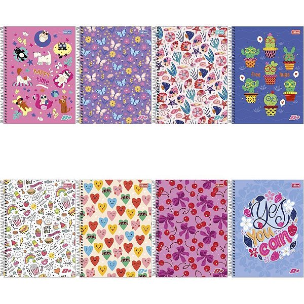 Caderno 01X1 Capa Dura D+ Feminino 96 Folhas - Pacote com 04