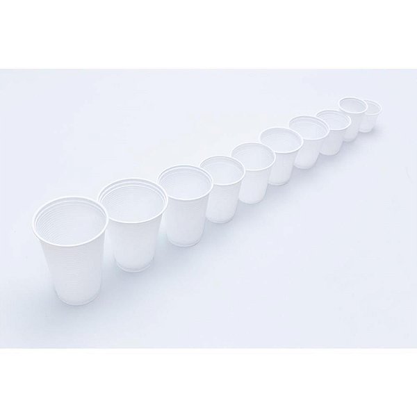 Copo Descartável 200ML Branco PS - Pacote com 100