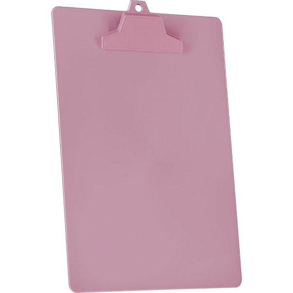 Prancheta Plástica A4 POP com Prendedor Rosa - Caixa com 2 Unidades