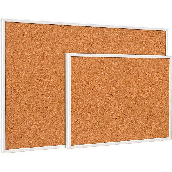 Quadro de Aviso Moldura Madeira Cortiça 70X50CM - FIT BCO
