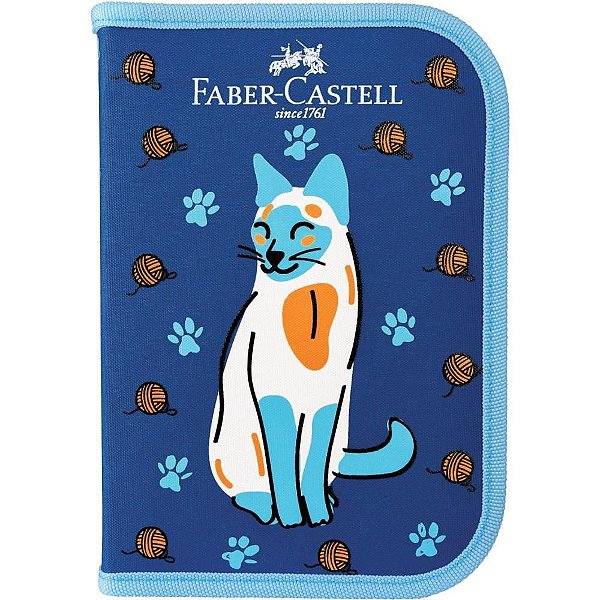 Kit Escolar PETS Gato Estojo Completo Pacote com 4