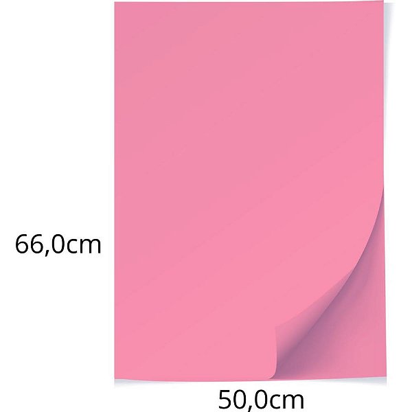 Papel Cartolina Rosa Escolar 50X66CM 140G - Pacote com 100 Unidades