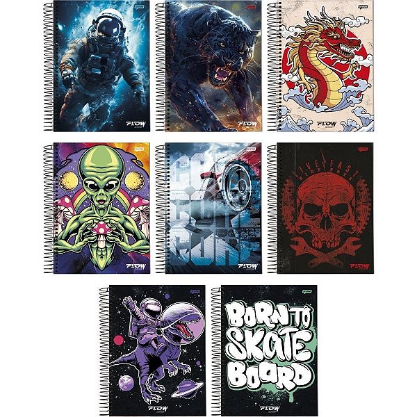 Caderno 20X1 Capa Dura FLOW 320 Folhas. Pacote com 02