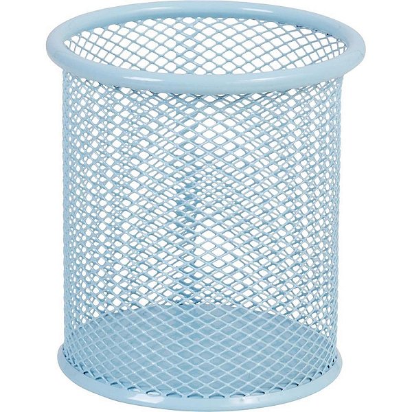 PORTA-CANETAS Aramado Redondo Azul Paste para Mesa Escritório