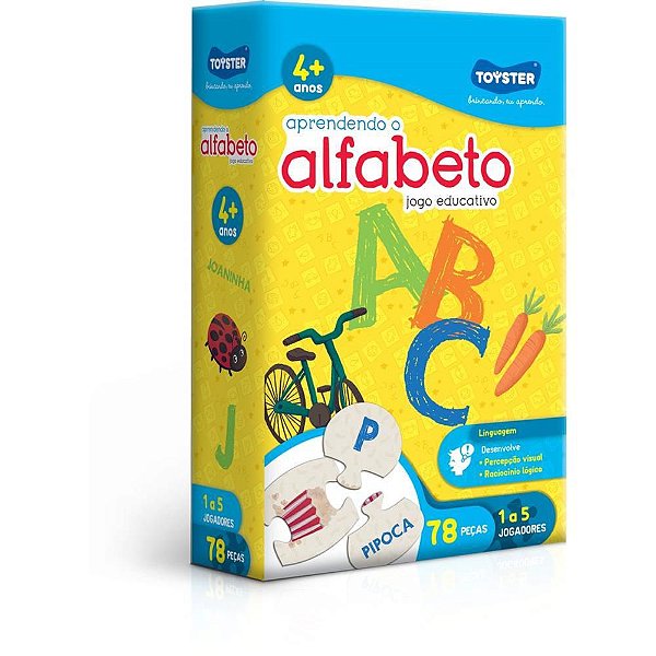 Brinquedo Educativo Aprendendo Alfabeto 78 Peças