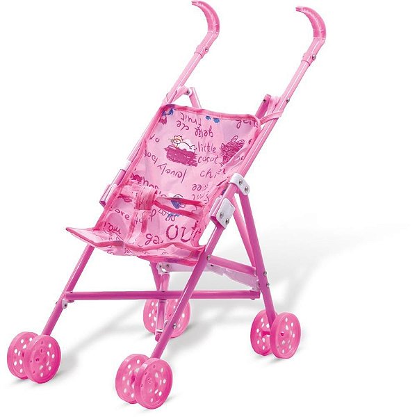 Carrinho de Boneca Grande Solapa Rosa