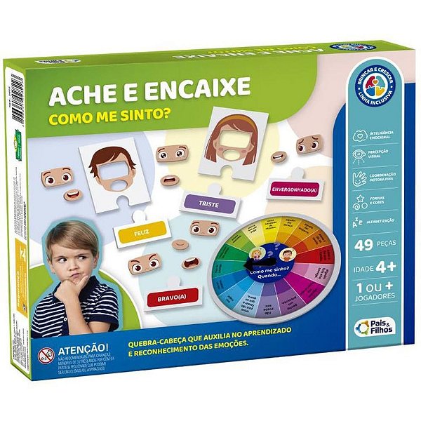 Brinquedo Pedagógico ACHE e Encaixe Como ME Sinto