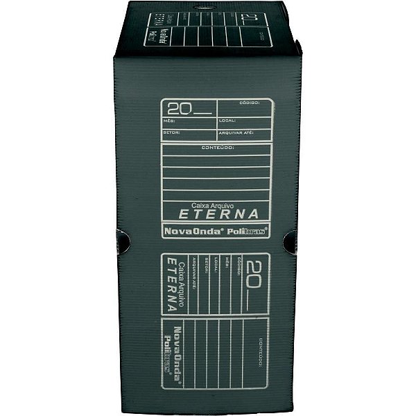 Arquivo Morto Polipropileno Novaonda Gigante Preto 39X18X3 - Pacote com 10