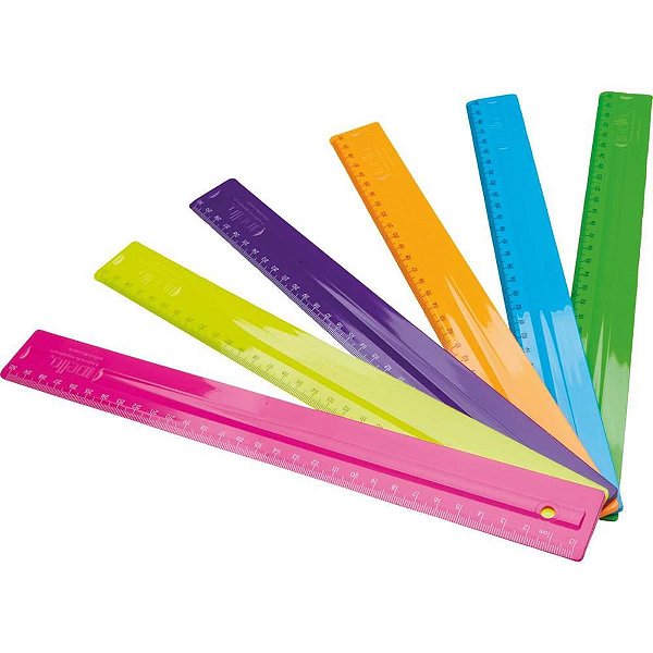 Régua de Poliestireno Dellocolor AM/AZ/LJ/PK/RX/VD CX com 24