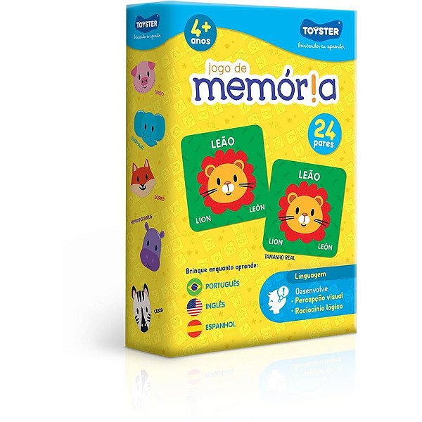 Jogo da Memória PORTUGUÊS-INGLÊS-ESPANHOL 48PC