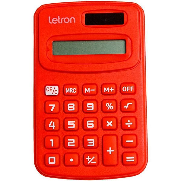 Calculadora de Bolso 8 Dígitos Vermelha com Bateria