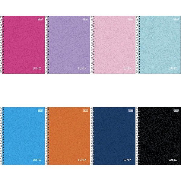 Caderno 10X1 Capa Dura Lunix 160 Folhas - Pacote com 04