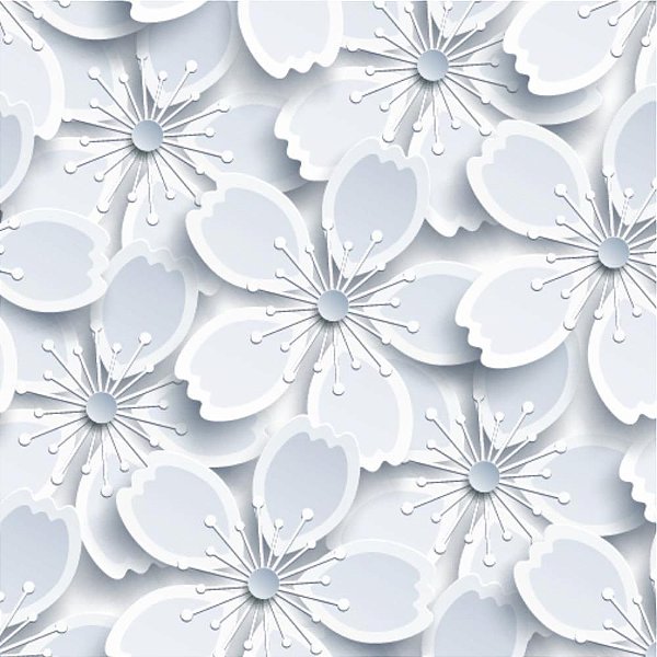Papel de Parede Plástico Adesivo 45CM X 15M White Flowers