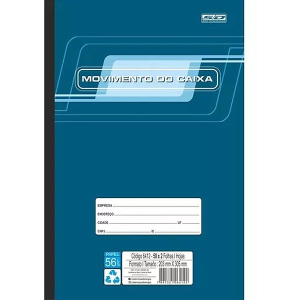 Livro Movimento Caixa Ofício 100 Folhas