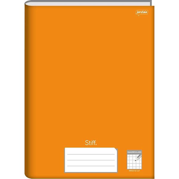Caderno Quadriculado 1/4 STIFF 96 Folhas Capa Dura Laranja - PCT com 05