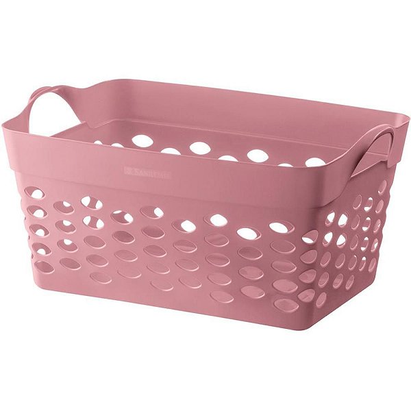 Cesta Organizadora Retangular Rosa 22L.