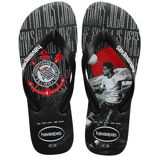 Chinelo Havaianas Licenciado TOP Corinthians 43/4 Preto
