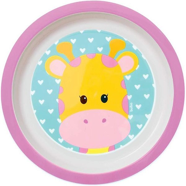 Kit Alimentação Prato Animal FUN Girafa