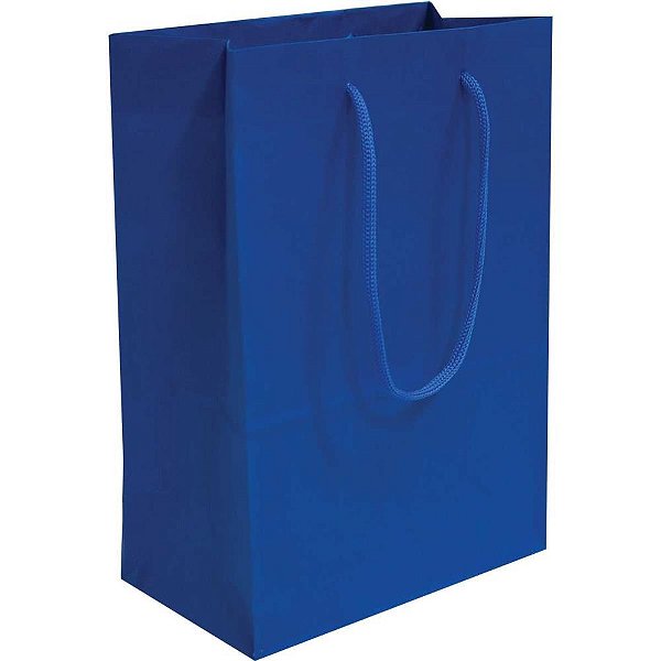 Sacola para Presente Lisa Azul Royal 15X21,5X8 CM - Pacote com 10 Unidades