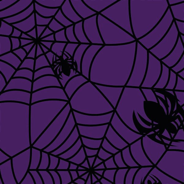 TNT Estampado 1,40M 40G Halloween ARANHAS Fundo Roxo  com 25 Metros