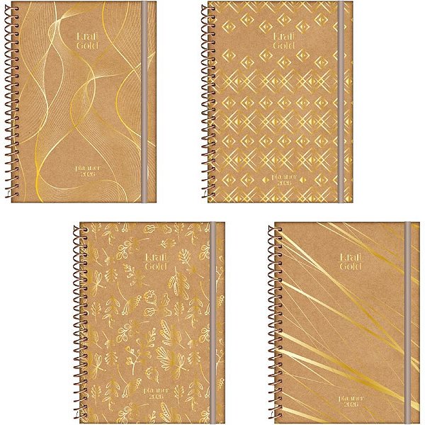 Agenda Planner 2024 KRAFT GOLD Espiral 160FLS (S)  PCT com 04