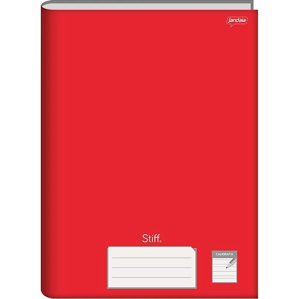 Caderno Caligrafia Capa Dura STIFF 96 Folhas Vermelho Pacote com 5