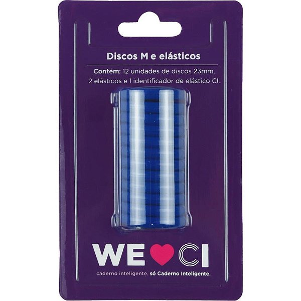 Caderno Inteligente Discos Grande 31MM com 12 Discos + Elástico Azul Royal