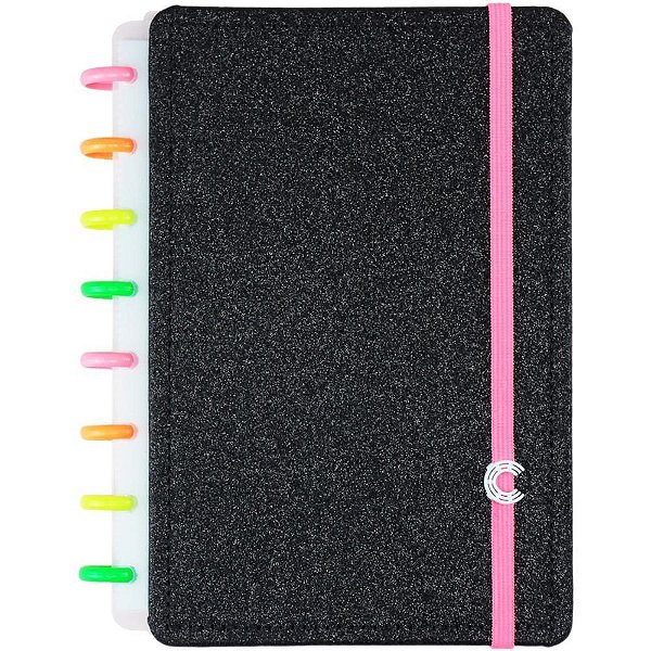 Caderno Inteligente A5 LET´S Glitter Neon BLACK