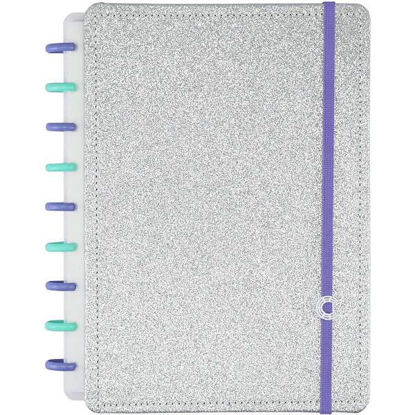 Caderno Inteligente Médio LET’S Glitter Silver 2.0