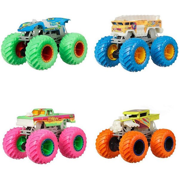Hot Wheels Monster TRUCKS Brilha NO Escuro 1:64 CX C/ 06