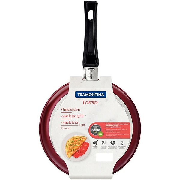 Panela Omeleteira Antiaderente Tramontina Loreto 20CM Vermelha