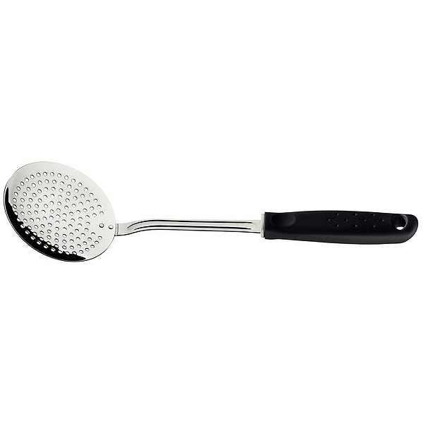 Utensílio Doméstico Escumadeira INOX Cabo Preto