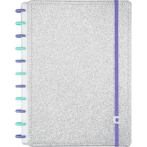 Caderno Inteligente Grande LET´S Glitter Silver 2.0