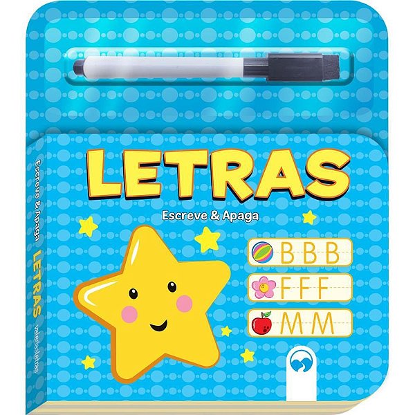 Livro Infantil Colorir ESCREVE e APAGA Letras