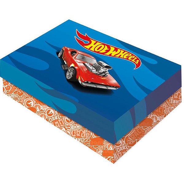 Caixa Presente Tampa HOT Wheels Retangular P 15,7X12,7X6,5 - PCT com 06