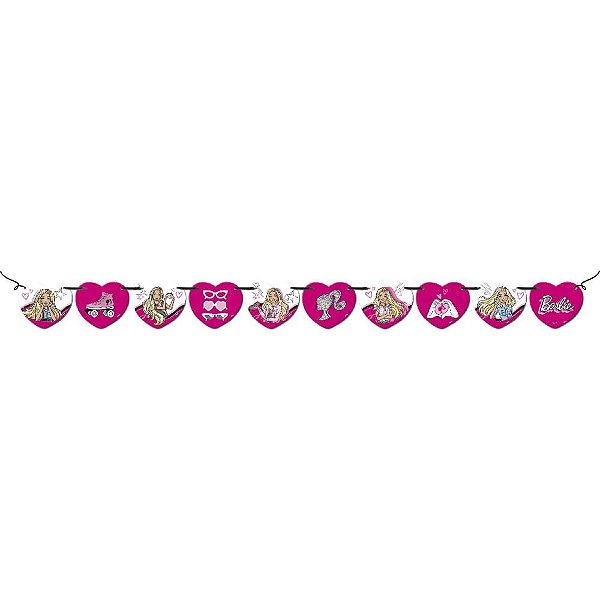 Faixa Decorativa Barbie com Fita de Cetim 2,15M