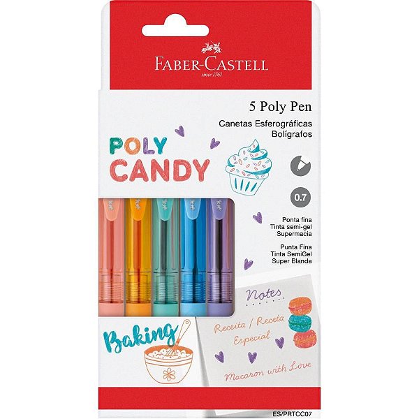 Caneta Esferográfica POLY Pen CANDY 5 Cores PCT C/ 06