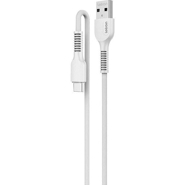 Cabo USB Letron Tipo C 2.4A 2M Branco