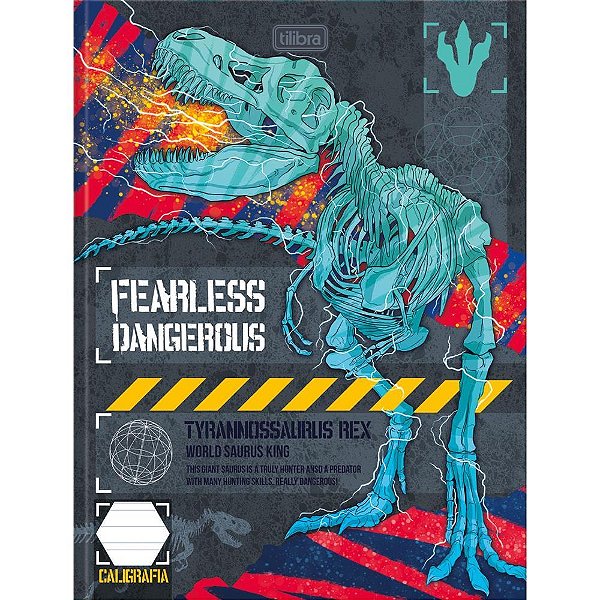 Caderno de Caligrafia Capa Dura Raptor 40 Folhas - Brochura Vertical