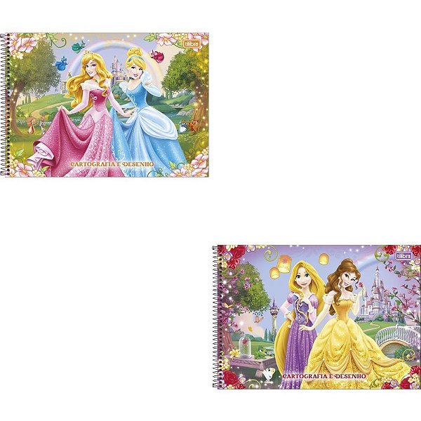 Caderno de Desenho UNIV Capa Dura Princesas 80 Folhas