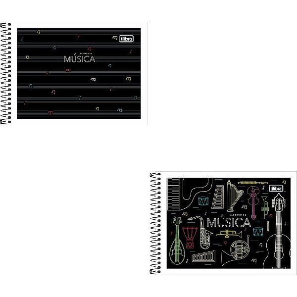 Caderno de Música Espiral Capa Flexível 48 Folhas - 205X149MM