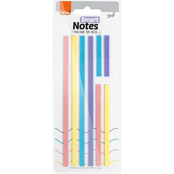 Bloco Marcador de Página Adesivo Marca Texto Pastel 8 Blocos com 20 Folhas