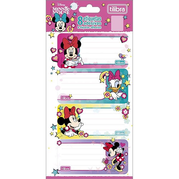 Etiqueta Escolar Decorada Minnie com 8 Etiquetas 100X208MM