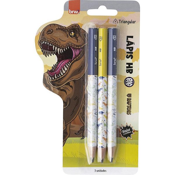 Lápis Preto Triangular BIG HB Estampado Raptors Sortido