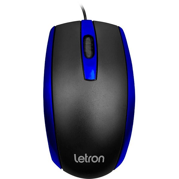 Mouse óptico USB Letron 1000DPI Duo PRETO/AZUL