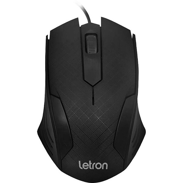Mouse óptico USB Letron 1200DPI Squares Preto