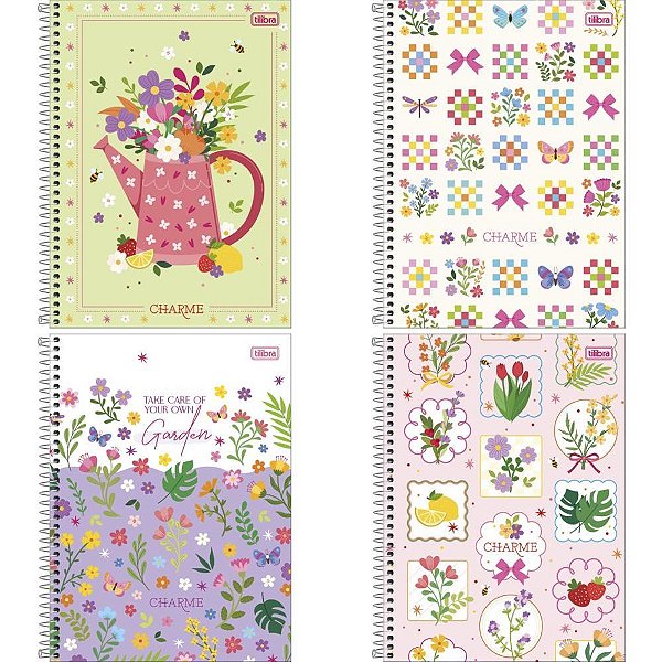 Caderno Espiral Capa Dura Charme 10X1 - 160 Folhas