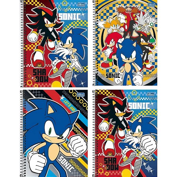 Caderno Espiral 1/4 Capa Dura Sonic 80 FLS. PCT. C/04