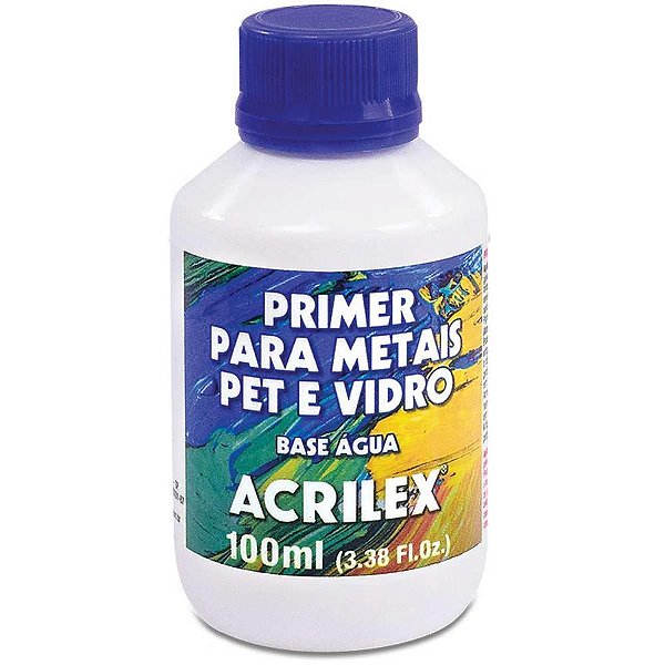 Primer 3X1 para Metal, Vidro e PET Acrilex 100ML com 6 Unidades