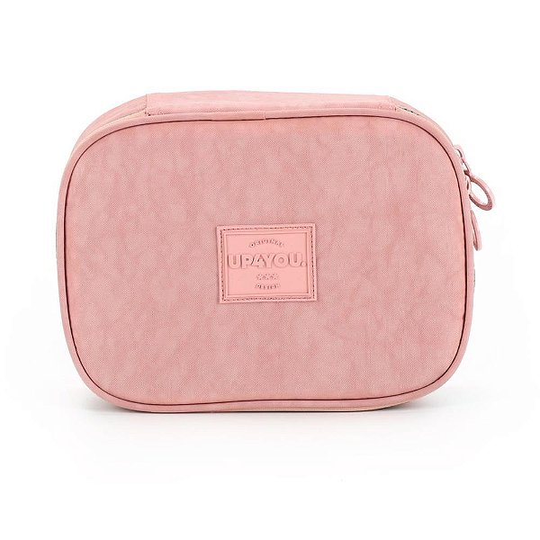 Estojo de Tecido UP4YOU Crinkle com 1 Zíper, Nude - Modelo 100 PENS